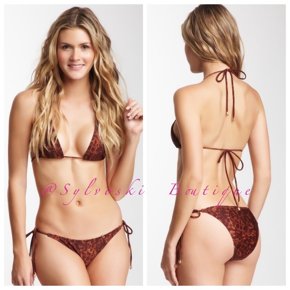 🔥Tigerlily Calico Brown 2 Piece Bikini Set NWT